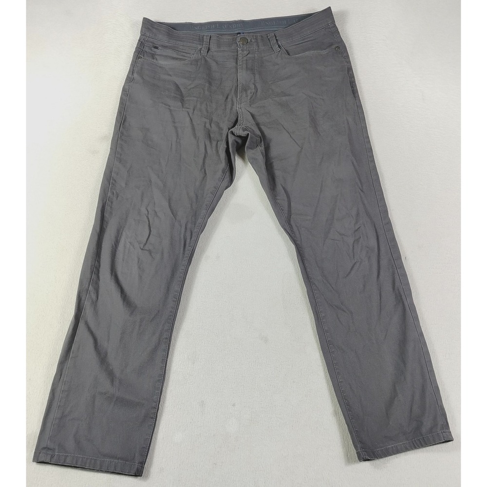 English Laundry Jeans Mens 34 Gray Straight Stretch Denim Casual Office Tapered